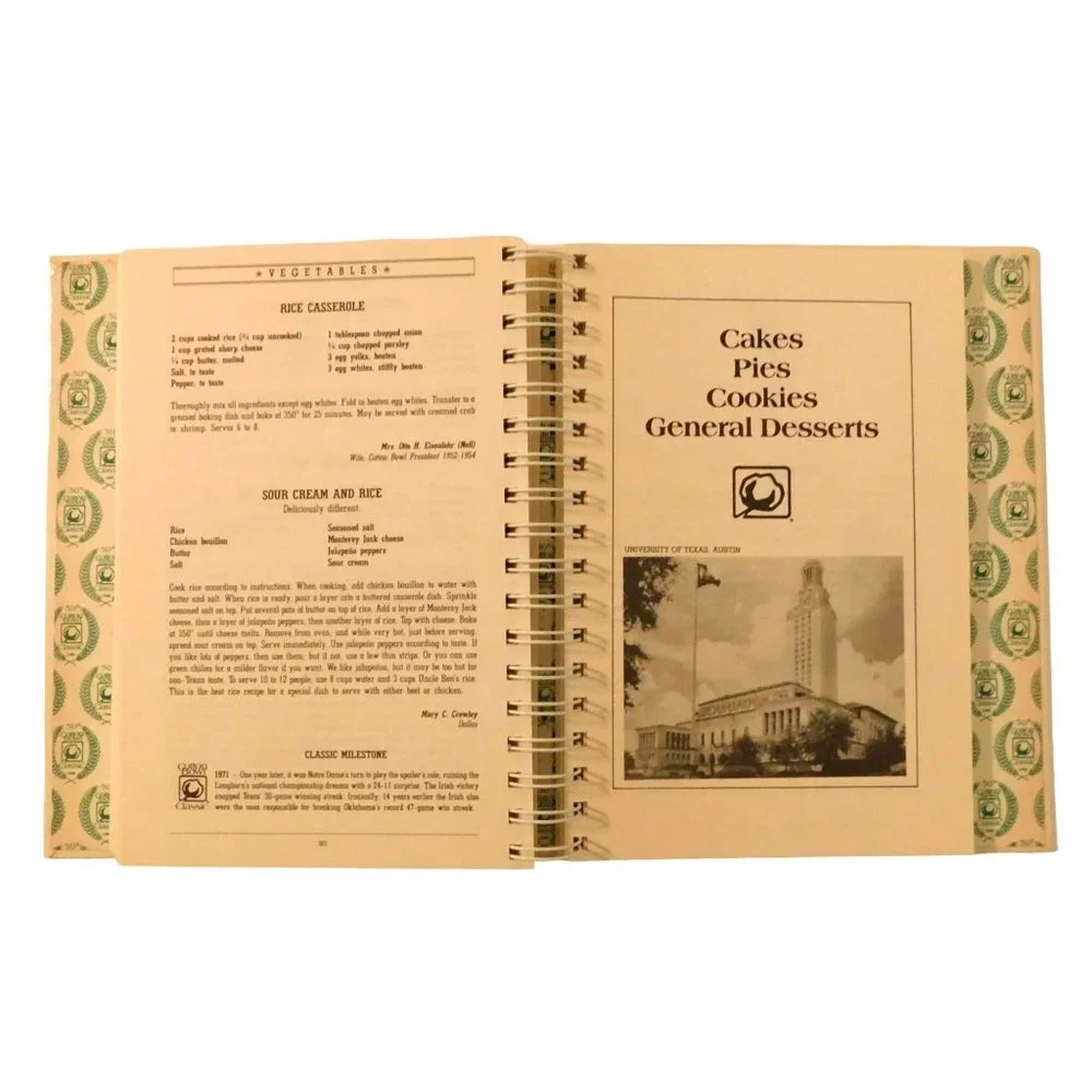50th Cotton Bowl Classic Cookbook 1st Edition 1986 Celebrity Recipes HB Spiral
